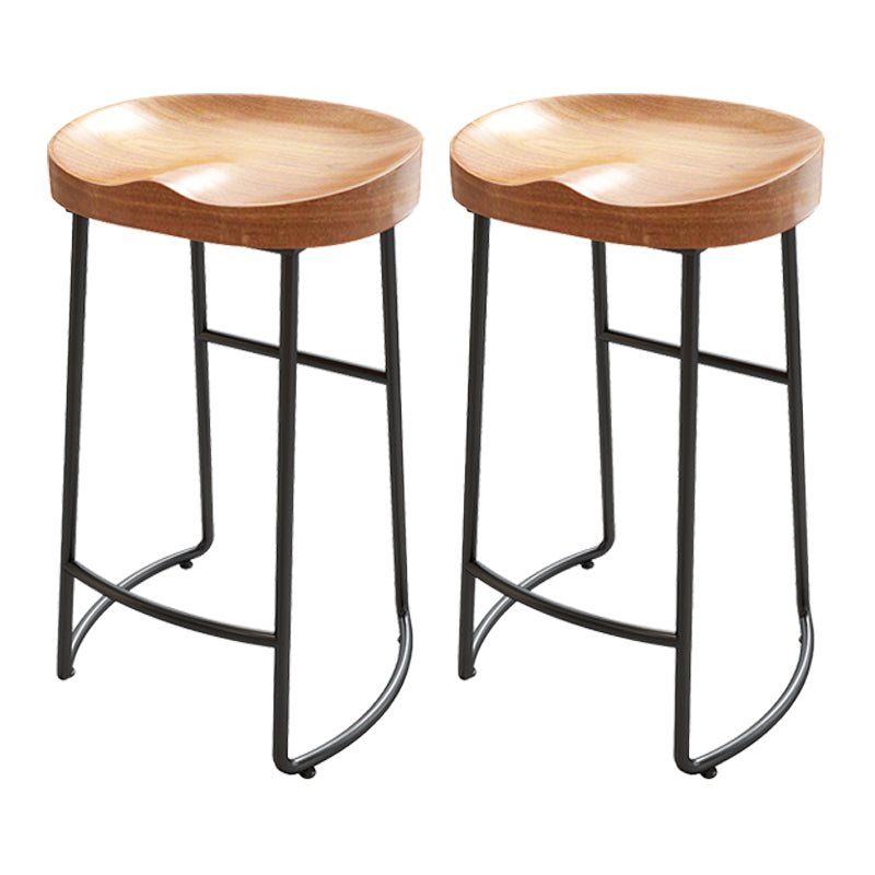 Modern Style Bar-stool Wooden Seat Sled Legs Barstools with Footrest Black 2 Piece Set Clearhalo 'Bar Furniture' 'Bar Stools' 'bar_stools' 'furn' 'furn_bar_stools' 'furniture_bar_stools' 'Kitchen & Dining Furniture' 'kitchen&dining_furn' 'kitchen' 'kitchen_furn' Furniture' 4430209