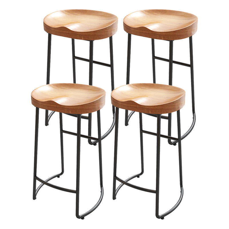 Modern Style Bar-stool Wooden Seat Sled Legs Barstools with Footrest Black 4 Piece Set Clearhalo 'Bar Furniture' 'Bar Stools' 'bar_stools' 'furn' 'furn_bar_stools' 'furniture_bar_stools' 'Kitchen & Dining Furniture' 'kitchen&dining_furn' 'kitchen' 'kitchen_furn' Furniture' 4430211