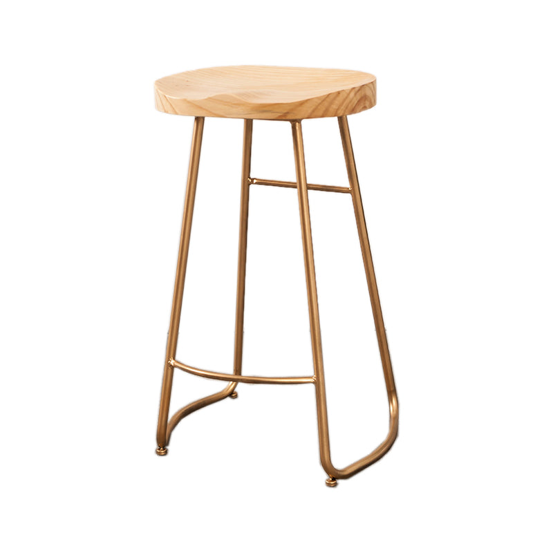 Modern Style Bar-stool Wooden Seat Sled Legs Barstools with Footrest Rose Gold 1 Piece Clearhalo 'Bar Furniture' 'Bar Stools' 'bar_stools' 'furn' 'furn_bar_stools' 'furniture_bar_stools' 'Kitchen & Dining Furniture' 'kitchen&dining_furn' 'kitchen' 'kitchen_furn' Furniture' 4430213