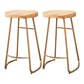 Modern Style Bar-stool Wooden Seat Sled Legs Barstools with Footrest Rose Gold 2 Piece Set Clearhalo 'Bar Furniture' 'Bar Stools' 'bar_stools' 'furn' 'furn_bar_stools' 'furniture_bar_stools' 'Kitchen & Dining Furniture' 'kitchen&dining_furn' 'kitchen' 'kitchen_furn' Furniture' 4430215