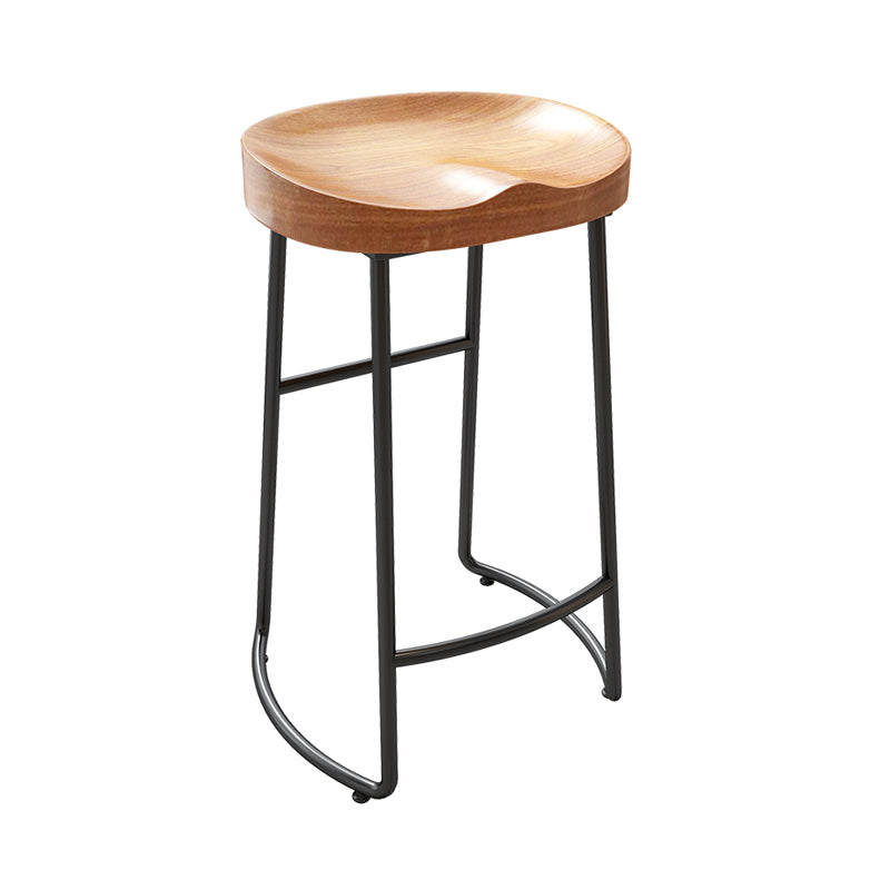 Modern Style Bar-stool Wooden Seat Sled Legs Barstools with Footrest Clearhalo 'Bar Furniture' 'Bar Stools' 'bar_stools' 'furn' 'furn_bar_stools' 'furniture_bar_stools' 'Kitchen & Dining Furniture' 'kitchen&dining_furn' 'kitchen' 'kitchen_furn' Furniture' 4430216