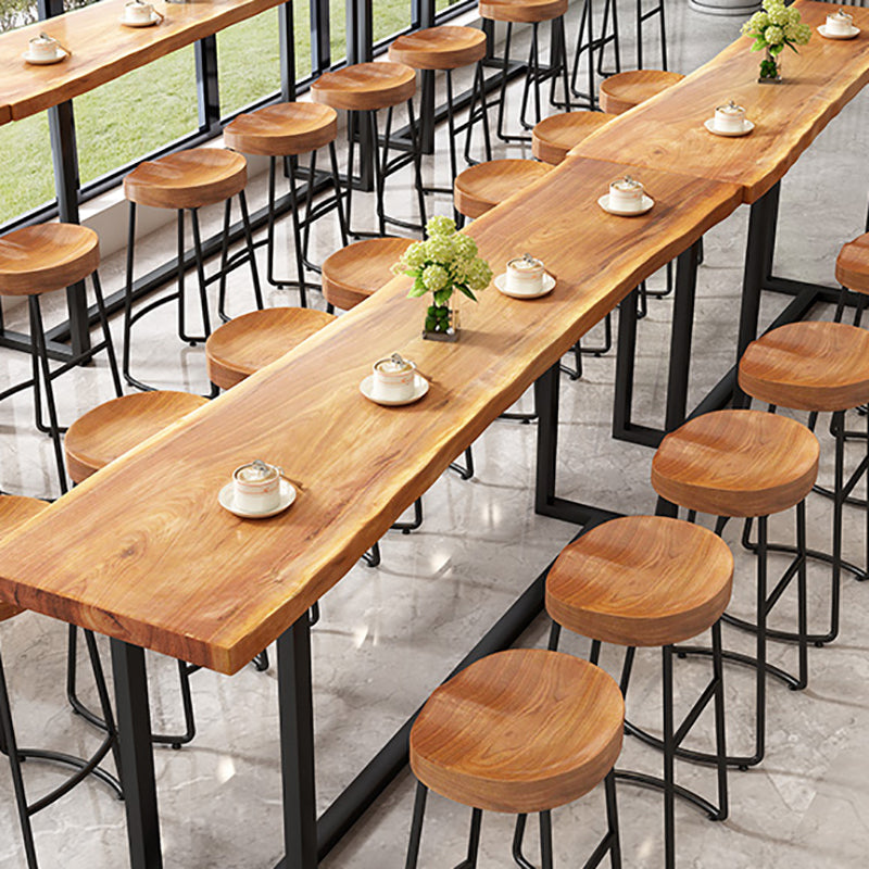 Modern Style Bar-stool Wooden Seat Sled Legs Barstools with Footrest Clearhalo 'Bar Furniture' 'Bar Stools' 'bar_stools' 'furn' 'furn_bar_stools' 'furniture_bar_stools' 'Kitchen & Dining Furniture' 'kitchen&dining_furn' 'kitchen' 'kitchen_furn' Furniture' 4430219