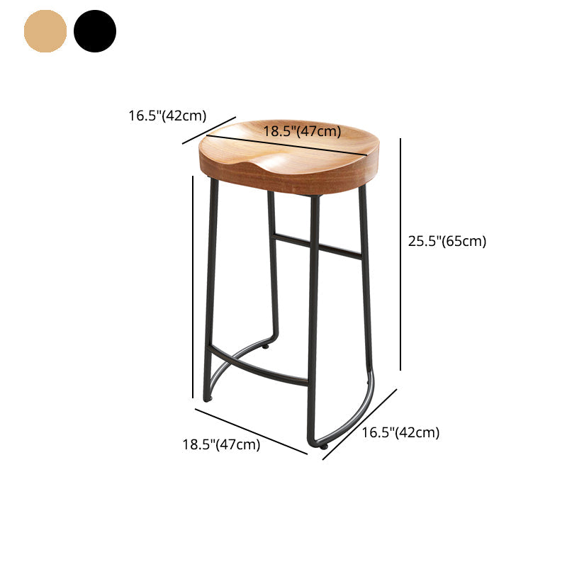 Modern Style Bar-stool Wooden Seat Sled Legs Barstools with Footrest Clearhalo 'Bar Furniture' 'Bar Stools' 'bar_stools' 'furn' 'furn_bar_stools' 'furniture_bar_stools' 'Kitchen & Dining Furniture' 'kitchen&dining_furn' 'kitchen' 'kitchen_furn' Furniture' 4430221