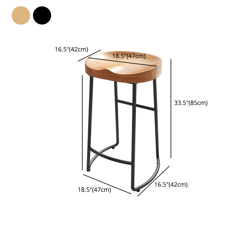 Modern Style Bar-stool Wooden Seat Sled Legs Barstools with Footrest Clearhalo 'Bar Furniture' 'Bar Stools' 'bar_stools' 'furn' 'furn_bar_stools' 'furniture_bar_stools' 'Kitchen & Dining Furniture' 'kitchen&dining_furn' 'kitchen' 'kitchen_furn' Furniture' 4430222