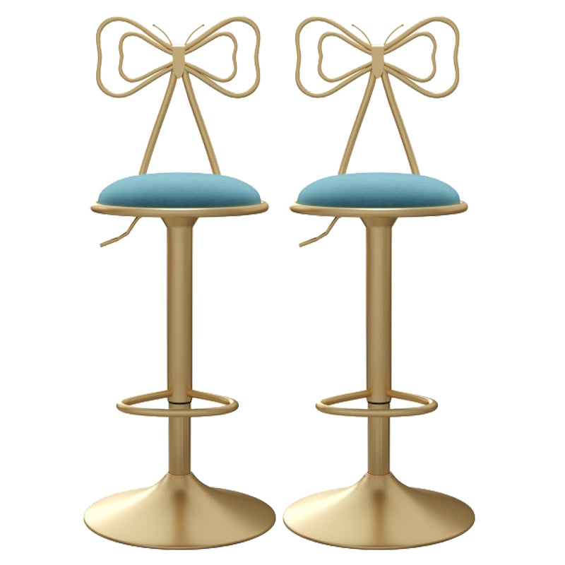 Glam Style Bar-stool with Adjustable Height Swivel Footrest Barstools for Counter Bar Sky Blue 2 Piece Set Clearhalo 'Bar Furniture' 'Bar Stools' 'bar_stools' 'furn' 'furn_bar_stools' 'furniture_bar_stools' 'Kitchen & Dining Furniture' 'kitchen&dining_furn' 'kitchen' 'kitchen_furn' Furniture' 4430233