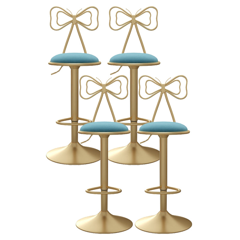 Glam Style Bar-stool with Adjustable Height Swivel Footrest Barstools for Counter Bar Sky Blue 4 Piece Set Clearhalo 'Bar Furniture' 'Bar Stools' 'bar_stools' 'furn' 'furn_bar_stools' 'furniture_bar_stools' 'Kitchen & Dining Furniture' 'kitchen&dining_furn' 'kitchen' 'kitchen_furn' Furniture' 4430234