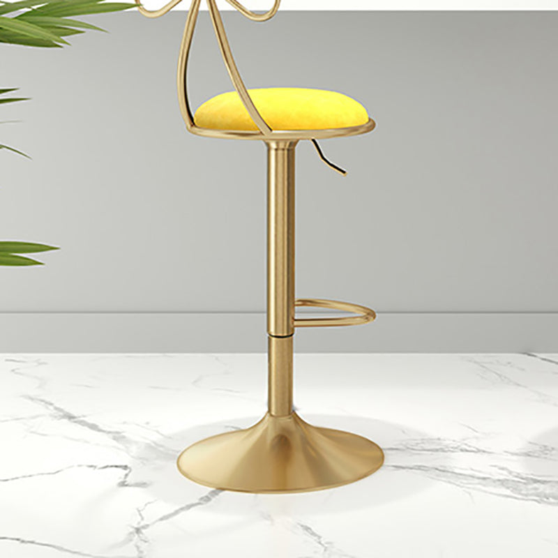 Glam Style Bar-stool with Adjustable Height Swivel Footrest Barstools for Counter Bar Clearhalo 'Bar Furniture' 'Bar Stools' 'bar_stools' 'furn' 'furn_bar_stools' 'furniture_bar_stools' 'Kitchen & Dining Furniture' 'kitchen&dining_furn' 'kitchen' 'kitchen_furn' Furniture' 4430235