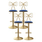 Glam Style Bar-stool with Adjustable Height Swivel Footrest Barstools for Counter Bar Blue 4 Piece Set Clearhalo 'Bar Furniture' 'Bar Stools' 'bar_stools' 'furn' 'furn_bar_stools' 'furniture_bar_stools' 'Kitchen & Dining Furniture' 'kitchen&dining_furn' 'kitchen' 'kitchen_furn' Furniture' 4430239