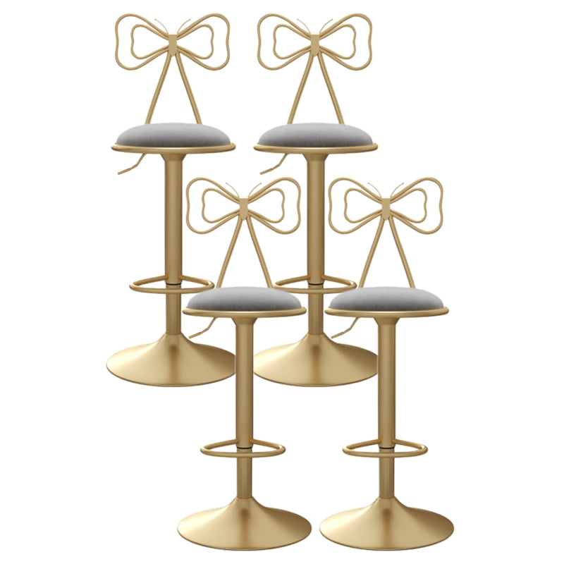 Glam Style Bar-stool with Adjustable Height Swivel Footrest Barstools for Counter Bar Grey 4 Piece Set Clearhalo 'Bar Furniture' 'Bar Stools' 'bar_stools' 'furn' 'furn_bar_stools' 'furniture_bar_stools' 'Kitchen & Dining Furniture' 'kitchen&dining_furn' 'kitchen' 'kitchen_furn' Furniture' 4430242