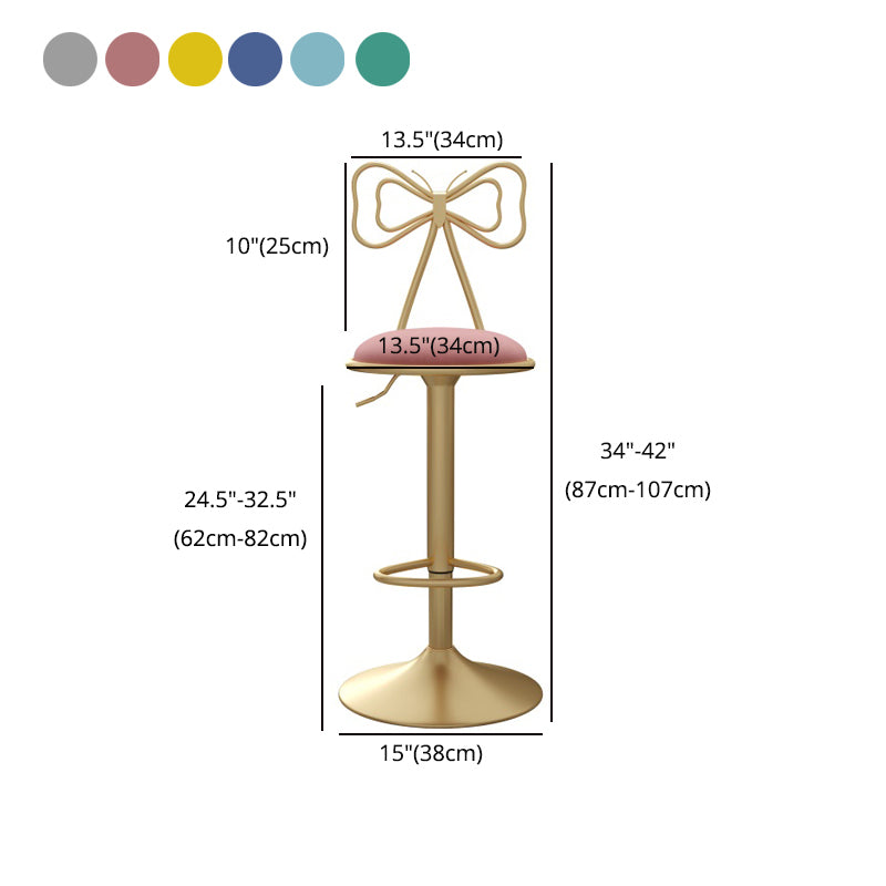 Glam Style Bar-stool with Adjustable Height Swivel Footrest Barstools for Counter Bar Clearhalo 'Bar Furniture' 'Bar Stools' 'bar_stools' 'furn' 'furn_bar_stools' 'furniture_bar_stools' 'Kitchen & Dining Furniture' 'kitchen&dining_furn' 'kitchen' 'kitchen_furn' Furniture' 4430249