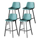 Modern Style Bar-stool Bucket Leather Seat Barstool with Footrest and Iron Legs Green Black 4 Piece Set Clearhalo 'Bar Furniture' 'Bar Stools' 'bar_stools' 'furn' 'furn_bar_stools' 'furniture_bar_stools' 'Kitchen & Dining Furniture' 'kitchen&dining_furn' 'kitchen' 'kitchen_furn' Furniture' 4430255