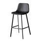 Modern Style Bar-stool Bucket Leather Seat Barstool with Footrest and Iron Legs Black Black 1 Piece Clearhalo 'Bar Furniture' 'Bar Stools' 'bar_stools' 'furn' 'furn_bar_stools' 'furniture_bar_stools' 'Kitchen & Dining Furniture' 'kitchen&dining_furn' 'kitchen' 'kitchen_furn' Furniture' 4430263