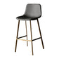 Modern Style Bar-stool Bucket Leather Seat Barstool with Footrest and Iron Legs Grey Gold 1 Piece Clearhalo 'Bar Furniture' 'Bar Stools' 'bar_stools' 'furn' 'furn_bar_stools' 'furniture_bar_stools' 'Kitchen & Dining Furniture' 'kitchen&dining_furn' 'kitchen' 'kitchen_furn' Furniture' 4430268