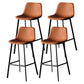 Modern Style Bar-stool Bucket Leather Seat Barstool with Footrest and Iron Legs Brown Black 4 Piece Set Clearhalo 'Bar Furniture' 'Bar Stools' 'bar_stools' 'furn' 'furn_bar_stools' 'furniture_bar_stools' 'Kitchen & Dining Furniture' 'kitchen&dining_furn' 'kitchen' 'kitchen_furn' Furniture' 4430275