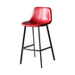 Modern Style Bar-stool Bucket Leather Seat Barstool with Footrest and Iron Legs Red Black 1 Piece Clearhalo 'Bar Furniture' 'Bar Stools' 'bar_stools' 'furn' 'furn_bar_stools' 'furniture_bar_stools' 'Kitchen & Dining Furniture' 'kitchen&dining_furn' 'kitchen' 'kitchen_furn' Furniture' 4430282