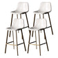 Modern Style Bar-stool Bucket Leather Seat Barstool with Footrest and Iron Legs White Gold 4 Piece Set Clearhalo 'Bar Furniture' 'Bar Stools' 'bar_stools' 'furn' 'furn_bar_stools' 'furniture_bar_stools' 'Kitchen & Dining Furniture' 'kitchen&dining_furn' 'kitchen' 'kitchen_furn' Furniture' 4430287