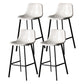 Modern Style Bar-stool Bucket Leather Seat Barstool with Footrest and Iron Legs White Black 4 Piece Set Clearhalo 'Bar Furniture' 'Bar Stools' 'bar_stools' 'furn' 'furn_bar_stools' 'furniture_bar_stools' 'Kitchen & Dining Furniture' 'kitchen&dining_furn' 'kitchen' 'kitchen_furn' Furniture' 4430290