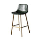 Modern Style Bar-stool Bucket Leather Seat Barstool with Footrest and Iron Legs Blackish Green Gold 1 Piece Clearhalo 'Bar Furniture' 'Bar Stools' 'bar_stools' 'furn' 'furn_bar_stools' 'furniture_bar_stools' 'Kitchen & Dining Furniture' 'kitchen&dining_furn' 'kitchen' 'kitchen_furn' Furniture' 4430291