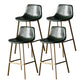 Modern Style Bar-stool Bucket Leather Seat Barstool with Footrest and Iron Legs Blackish Green Gold 4 Piece Set Clearhalo 'Bar Furniture' 'Bar Stools' 'bar_stools' 'furn' 'furn_bar_stools' 'furniture_bar_stools' 'Kitchen & Dining Furniture' 'kitchen&dining_furn' 'kitchen' 'kitchen_furn' Furniture' 4430293