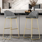 Modern Style Bar-stool Sled Iron Legs Round Leather Seat with Footrest for Kitchen Bar Clearhalo 'Bar Furniture' 'Bar Stools' 'bar_stools' 'furn' 'furn_bar_stools' 'furniture_bar_stools' 'Kitchen & Dining Furniture' 'kitchen&dining_furn' 'kitchen' 'kitchen_furn' Furniture' 4430307