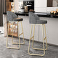 Modern Style Bar-stool Sled Iron Legs Round Leather Seat with Footrest for Kitchen Bar Clearhalo 'Bar Furniture' 'Bar Stools' 'bar_stools' 'furn' 'furn_bar_stools' 'furniture_bar_stools' 'Kitchen & Dining Furniture' 'kitchen&dining_furn' 'kitchen' 'kitchen_furn' Furniture' 4430310