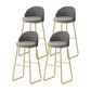 Modern Style Bar-stool Sled Iron Legs Round Leather Seat with Footrest for Kitchen Bar Grey 4 Piece Set Clearhalo 'Bar Furniture' 'Bar Stools' 'bar_stools' 'furn' 'furn_bar_stools' 'furniture_bar_stools' 'Kitchen & Dining Furniture' 'kitchen&dining_furn' 'kitchen' 'kitchen_furn' Furniture' 4430317