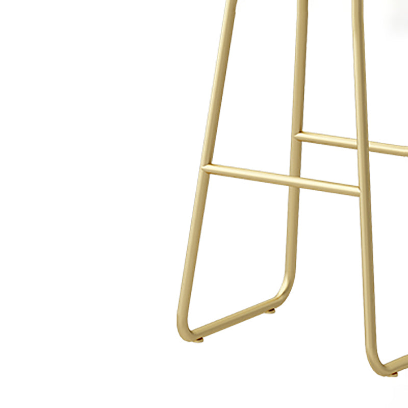 Modern Style Bar-stool Sled Iron Legs Round Leather Seat with Footrest for Kitchen Bar Clearhalo 'Bar Furniture' 'Bar Stools' 'bar_stools' 'furn' 'furn_bar_stools' 'furniture_bar_stools' 'Kitchen & Dining Furniture' 'kitchen&dining_furn' 'kitchen' 'kitchen_furn' Furniture' 4430318