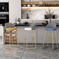 Modern Style Bar-stool Sled Iron Legs Round Leather Seat with Footrest for Kitchen Bar Clearhalo 'Bar Furniture' 'Bar Stools' 'bar_stools' 'furn' 'furn_bar_stools' 'furniture_bar_stools' 'Kitchen & Dining Furniture' 'kitchen&dining_furn' 'kitchen' 'kitchen_furn' Furniture' 4430321