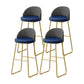 Modern Style Bar-stool Sled Iron Legs Round Leather Seat with Footrest for Kitchen Bar Blue 4 Piece Set Clearhalo 'Bar Furniture' 'Bar Stools' 'bar_stools' 'furn' 'furn_bar_stools' 'furniture_bar_stools' 'Kitchen & Dining Furniture' 'kitchen&dining_furn' 'kitchen' 'kitchen_furn' Furniture' 4430331