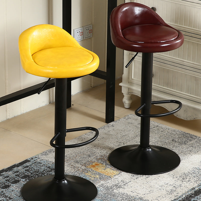 Modern Style Bar-stool with Footrest Round Seat Adjustable Height Barstool Clearhalo 'Bar Furniture' 'Bar Stools' 'bar_stools' 'furn' 'furn_bar_stools' 'furniture_bar_stools' 'Kitchen & Dining Furniture' 'kitchen&dining_furn' 'kitchen' 'kitchen_furn' Furniture' 4430333