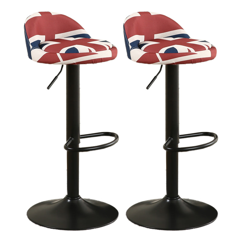 Modern Style Bar-stool with Footrest Round Seat Adjustable Height Barstool Red-Blue 2 Piece Set Clearhalo 'Bar Furniture' 'Bar Stools' 'bar_stools' 'furn' 'furn_bar_stools' 'furniture_bar_stools' 'Kitchen & Dining Furniture' 'kitchen&dining_furn' 'kitchen' 'kitchen_furn' Furniture' 4430347