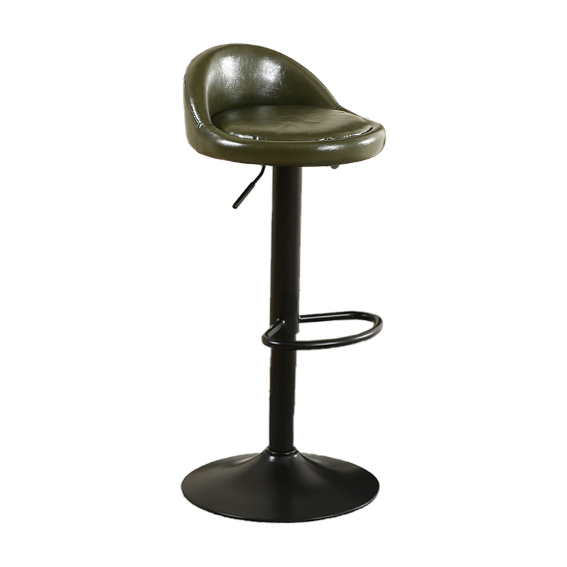 Modern Style Bar-stool with Footrest Round Seat Adjustable Height Barstool Olive Green 1 Piece Clearhalo 'Bar Furniture' 'Bar Stools' 'bar_stools' 'furn' 'furn_bar_stools' 'furniture_bar_stools' 'Kitchen & Dining Furniture' 'kitchen&dining_furn' 'kitchen' 'kitchen_furn' Furniture' 4430355