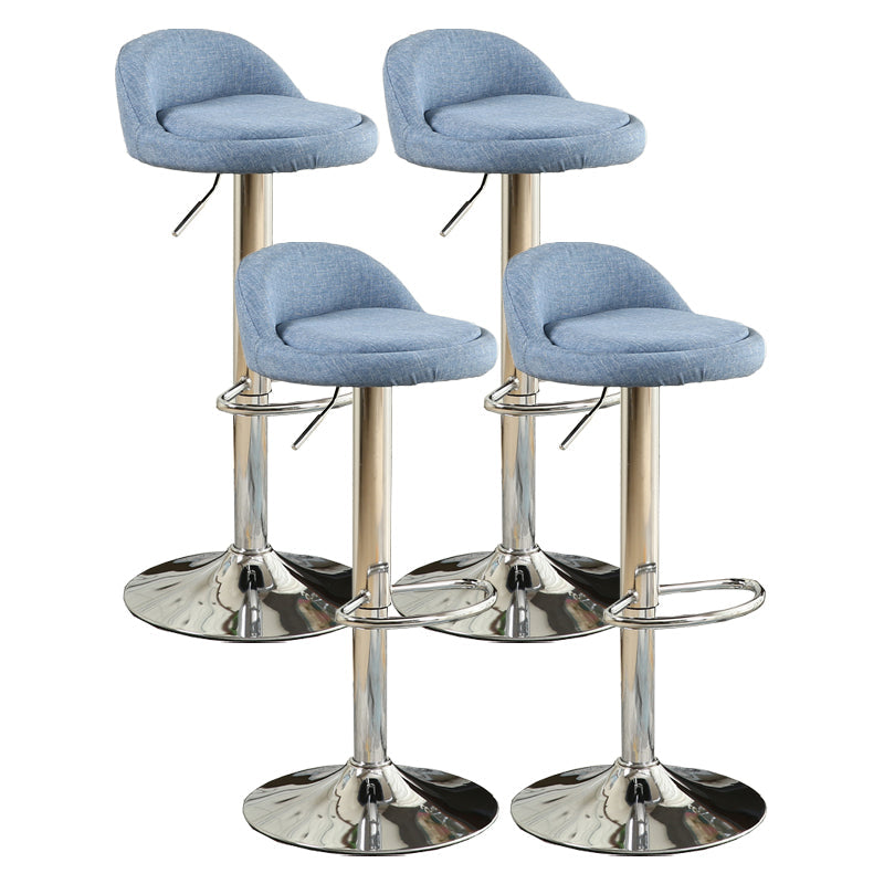 Modern Style Bar-stool with Footrest Round Seat Adjustable Height Barstool Sky Blue 4 Piece Set Clearhalo 'Bar Furniture' 'Bar Stools' 'bar_stools' 'furn' 'furn_bar_stools' 'furniture_bar_stools' 'Kitchen & Dining Furniture' 'kitchen&dining_furn' 'kitchen' 'kitchen_furn' Furniture' 4430369