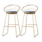 Modern Style Bar-stool Iron Sled Legs Barstool with Footrest and Cushion Gold 2 Piece Set Clearhalo 'Bar Furniture' 'Bar Stools' 'bar_stools' 'furn' 'furn_bar_stools' 'furniture_bar_stools' 'Kitchen & Dining Furniture' 'kitchen&dining_furn' 'kitchen' 'kitchen_furn' Furniture' 4430424