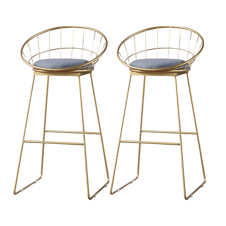 Modern Style Bar-stool Iron Sled Legs Barstool with Footrest and Cushion Gold 2 Piece Set Clearhalo 'Bar Furniture' 'Bar Stools' 'bar_stools' 'furn' 'furn_bar_stools' 'furniture_bar_stools' 'Kitchen & Dining Furniture' 'kitchen&dining_furn' 'kitchen' 'kitchen_furn' Furniture' 4430424