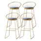 Modern Style Bar-stool Iron Sled Legs Barstool with Footrest and Cushion Gold 4 Piece Set Clearhalo 'Bar Furniture' 'Bar Stools' 'bar_stools' 'furn' 'furn_bar_stools' 'furniture_bar_stools' 'Kitchen & Dining Furniture' 'kitchen&dining_furn' 'kitchen' 'kitchen_furn' Furniture' 4430427