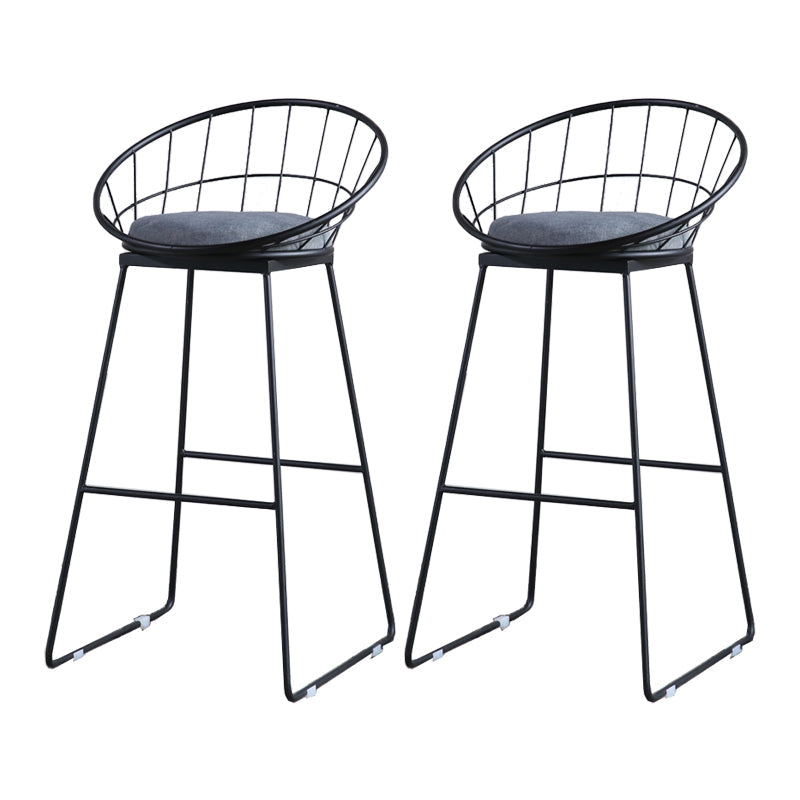 Modern Style Bar-stool Iron Sled Legs Barstool with Footrest and Cushion Black 2 Piece Set Clearhalo 'Bar Furniture' 'Bar Stools' 'bar_stools' 'furn' 'furn_bar_stools' 'furniture_bar_stools' 'Kitchen & Dining Furniture' 'kitchen&dining_furn' 'kitchen' 'kitchen_furn' Furniture' 4430431