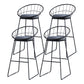 Modern Style Bar-stool Iron Sled Legs Barstool with Footrest and Cushion Black 4 Piece Set Clearhalo 'Bar Furniture' 'Bar Stools' 'bar_stools' 'furn' 'furn_bar_stools' 'furniture_bar_stools' 'Kitchen & Dining Furniture' 'kitchen&dining_furn' 'kitchen' 'kitchen_furn' Furniture' 4430433