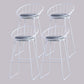 Modern Style Bar-stool Iron Sled Legs Barstool with Footrest and Cushion White 4 Piece Set Clearhalo 'Bar Furniture' 'Bar Stools' 'bar_stools' 'furn' 'furn_bar_stools' 'furniture_bar_stools' 'Kitchen & Dining Furniture' 'kitchen&dining_furn' 'kitchen' 'kitchen_furn' Furniture' 4430438