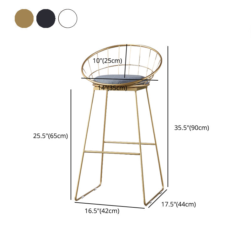 Modern Style Bar-stool Iron Sled Legs Barstool with Footrest and Cushion Clearhalo 'Bar Furniture' 'Bar Stools' 'bar_stools' 'furn' 'furn_bar_stools' 'furniture_bar_stools' 'Kitchen & Dining Furniture' 'kitchen&dining_furn' 'kitchen' 'kitchen_furn' Furniture' 4430441