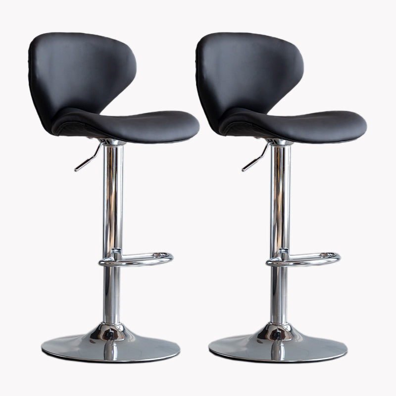 Modern Style Bar Chair with Adjustable Height Swivel for Restaurant Bar Black Silver 2 Piece Set Clearhalo 'Bar Furniture' 'Bar Stools' 'bar_stools' 'furn' 'furn_bar_stools' 'furniture_bar_stools' 'Kitchen & Dining Furniture' 'kitchen&dining_furn' 'kitchen' 'kitchen_furn' Furniture' 4430474