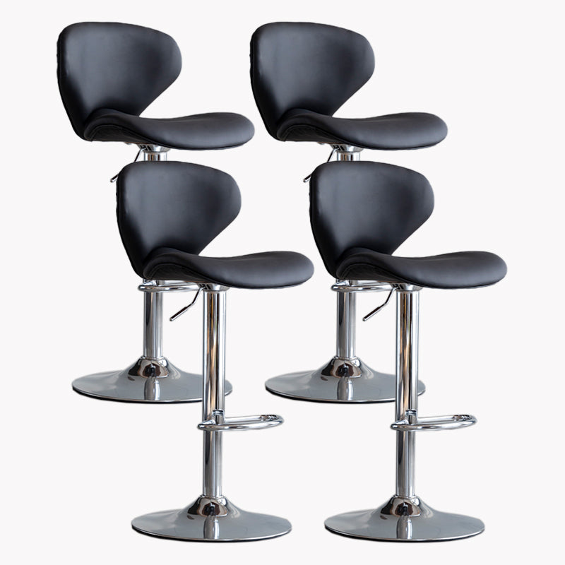 Modern Style Bar Chair with Adjustable Height Swivel for Restaurant Bar Black Silver 4 Piece Set Clearhalo 'Bar Furniture' 'Bar Stools' 'bar_stools' 'furn' 'furn_bar_stools' 'furniture_bar_stools' 'Kitchen & Dining Furniture' 'kitchen&dining_furn' 'kitchen' 'kitchen_furn' Furniture' 4430476