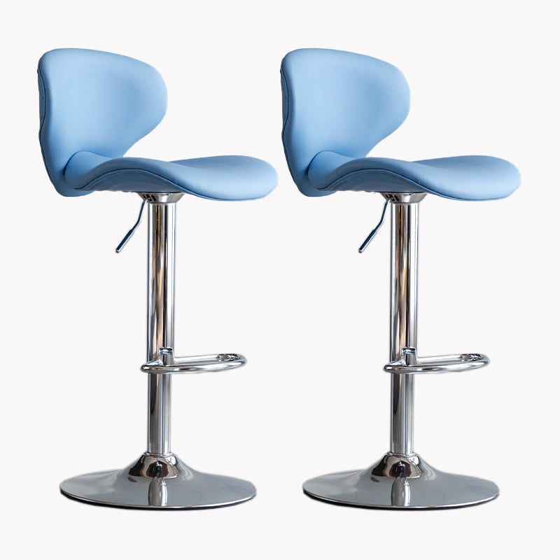 Modern Style Bar Chair with Adjustable Height Swivel for Restaurant Bar Blue Silver 2 Piece Set Clearhalo 'Bar Furniture' 'Bar Stools' 'bar_stools' 'furn' 'furn_bar_stools' 'furniture_bar_stools' 'Kitchen & Dining Furniture' 'kitchen&dining_furn' 'kitchen' 'kitchen_furn' Furniture' 4430480
