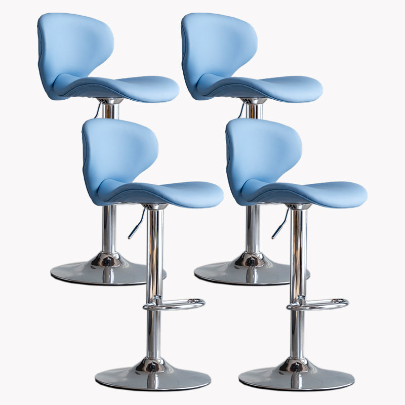 Modern Style Bar Chair with Adjustable Height Swivel for Restaurant Bar Blue Silver 4 Piece Set Clearhalo 'Bar Furniture' 'Bar Stools' 'bar_stools' 'furn' 'furn_bar_stools' 'furniture_bar_stools' 'Kitchen & Dining Furniture' 'kitchen&dining_furn' 'kitchen' 'kitchen_furn' Furniture' 4430482