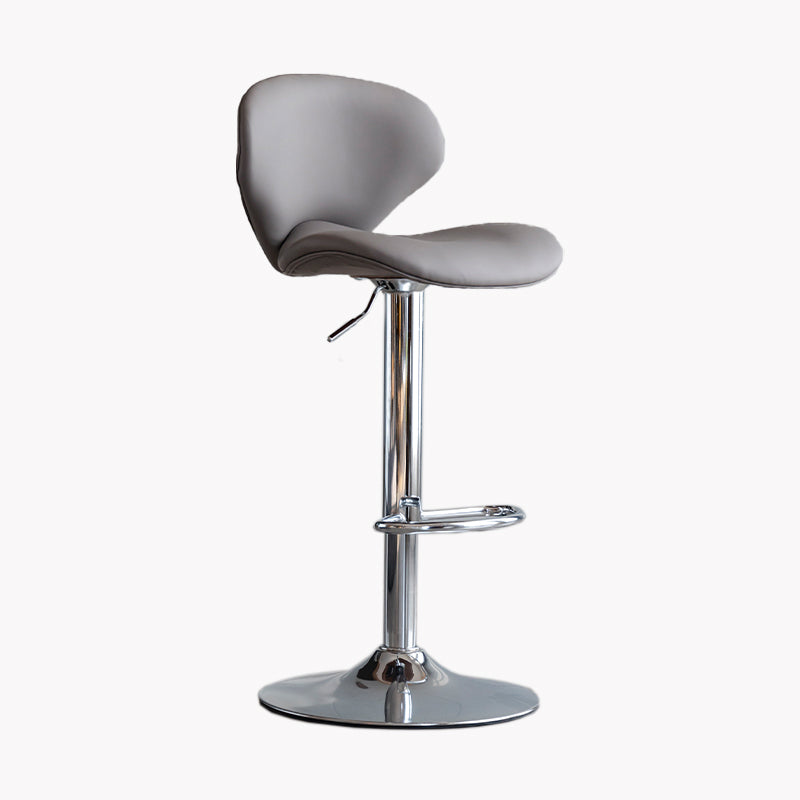 Modern Style Bar Chair with Adjustable Height Swivel for Restaurant Bar Grey Silver 1 Piece Clearhalo 'Bar Furniture' 'Bar Stools' 'bar_stools' 'furn' 'furn_bar_stools' 'furniture_bar_stools' 'Kitchen & Dining Furniture' 'kitchen&dining_furn' 'kitchen' 'kitchen_furn' Furniture' 4430484