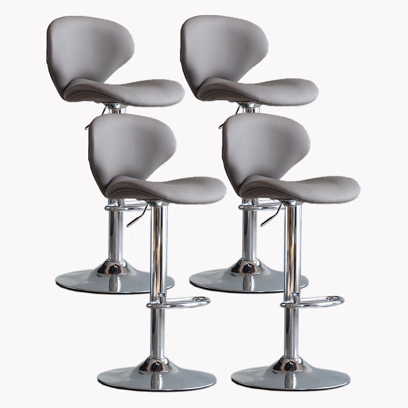 Modern Style Bar Chair with Adjustable Height Swivel for Restaurant Bar Grey Silver 4 Piece Set Clearhalo 'Bar Furniture' 'Bar Stools' 'bar_stools' 'furn' 'furn_bar_stools' 'furniture_bar_stools' 'Kitchen & Dining Furniture' 'kitchen&dining_furn' 'kitchen' 'kitchen_furn' Furniture' 4430487