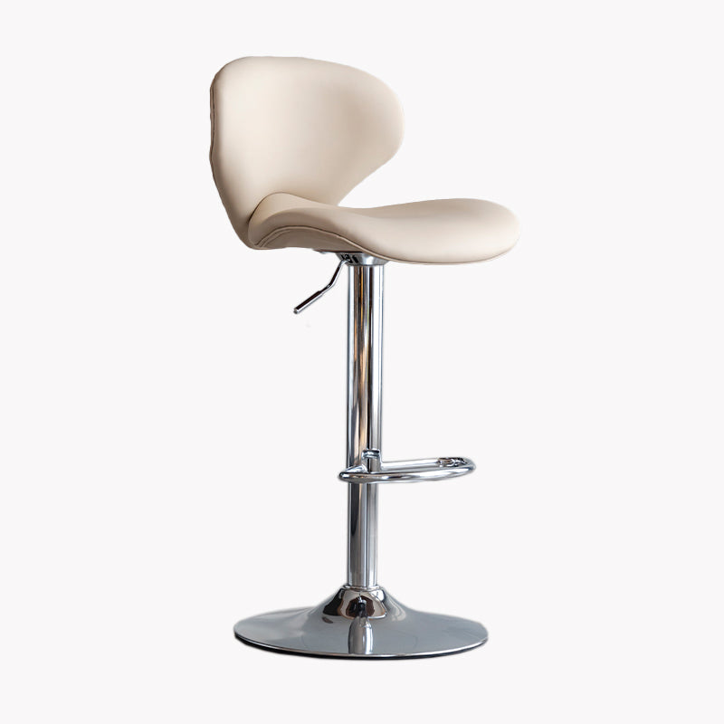 Modern Style Bar Chair with Adjustable Height Swivel for Restaurant Bar Khaki Silver 1 Piece Clearhalo 'Bar Furniture' 'Bar Stools' 'bar_stools' 'furn' 'furn_bar_stools' 'furniture_bar_stools' 'Kitchen & Dining Furniture' 'kitchen&dining_furn' 'kitchen' 'kitchen_furn' Furniture' 4430489