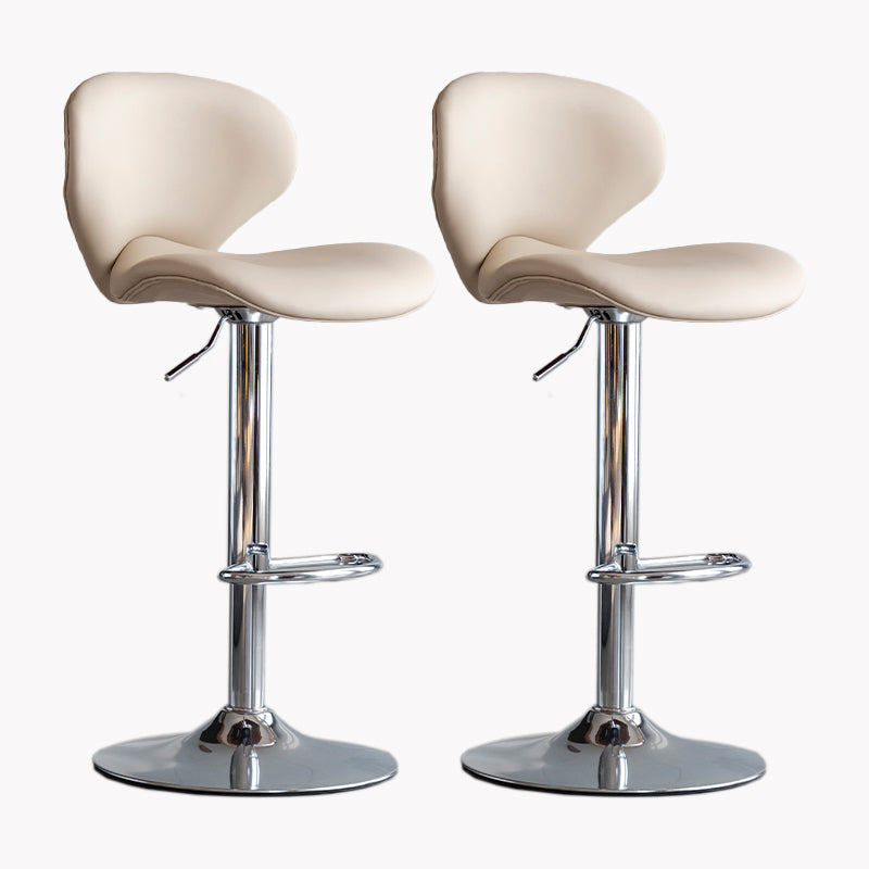 Modern Style Bar Chair with Adjustable Height Swivel for Restaurant Bar Khaki Silver 2 Piece Set Clearhalo 'Bar Furniture' 'Bar Stools' 'bar_stools' 'furn' 'furn_bar_stools' 'furniture_bar_stools' 'Kitchen & Dining Furniture' 'kitchen&dining_furn' 'kitchen' 'kitchen_furn' Furniture' 4430490