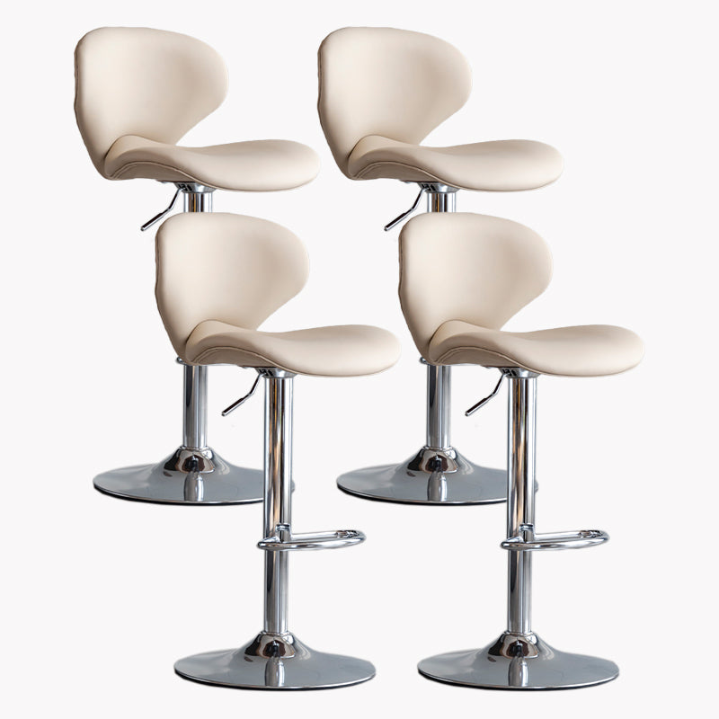 Modern Style Bar Chair with Adjustable Height Swivel for Restaurant Bar Khaki Silver 4 Piece Set Clearhalo 'Bar Furniture' 'Bar Stools' 'bar_stools' 'furn' 'furn_bar_stools' 'furniture_bar_stools' 'Kitchen & Dining Furniture' 'kitchen&dining_furn' 'kitchen' 'kitchen_furn' Furniture' 4430491