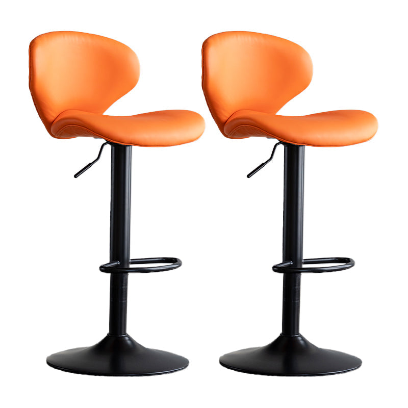 Modern Style Bar Chair with Adjustable Height Swivel for Restaurant Bar Orange Black 2 Piece Set Clearhalo 'Bar Furniture' 'Bar Stools' 'bar_stools' 'furn' 'furn_bar_stools' 'furniture_bar_stools' 'Kitchen & Dining Furniture' 'kitchen&dining_furn' 'kitchen' 'kitchen_furn' Furniture' 4430493